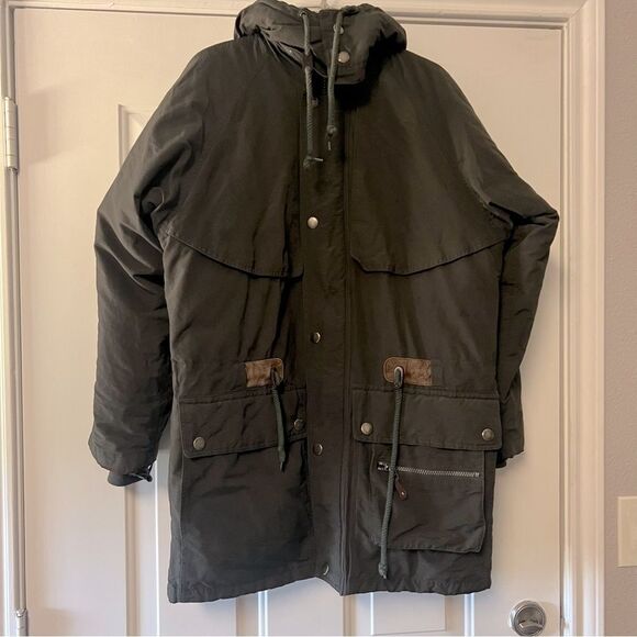 Vintage 90s Goose Down London fog Convertible Liner Shell Oversized parka coat S - Picture 1 of 16
